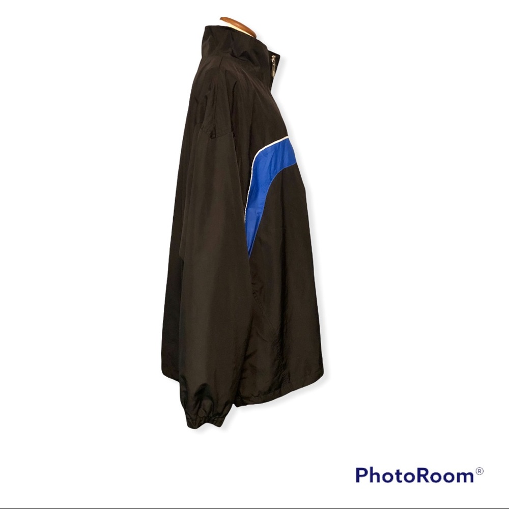 Vintage Reebok Windbreaker Jacket Black Mens 2XL Pullover Pockets 1/4 Zip - Picture 2 of 7